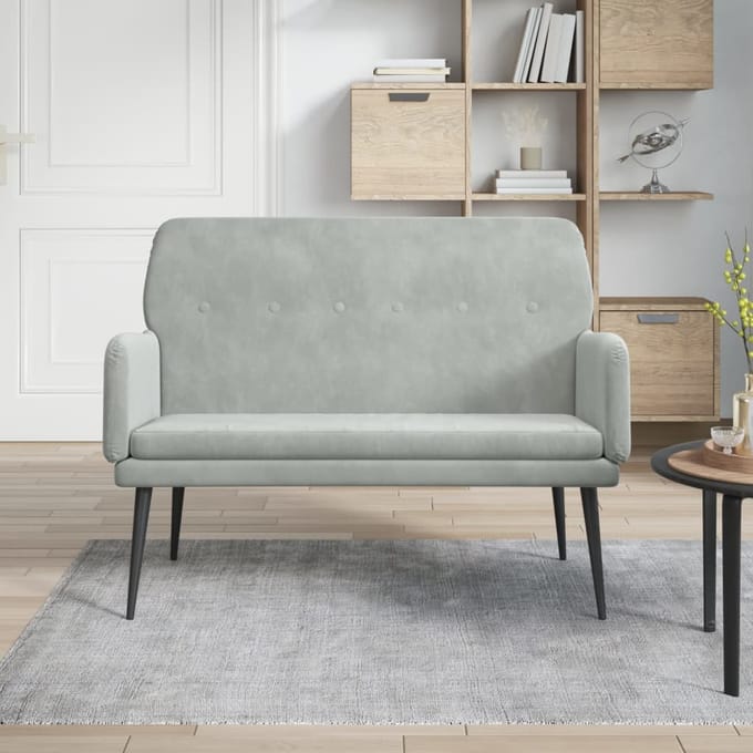 vidaXL - Bankje - 108x79x79 - cm - fluweel - lichtgrijs
