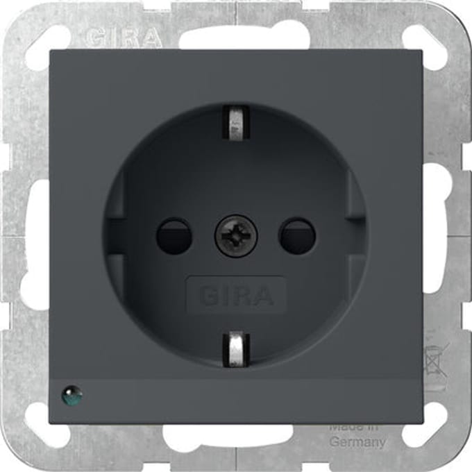 Gira Systeem 55 Led Veiligheid Schuko Stopcontact Antraciet - 417028