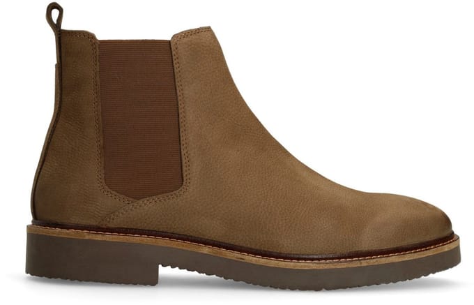 Manfield - Heren - Taupe nubuck chelsea boots - Maat 40