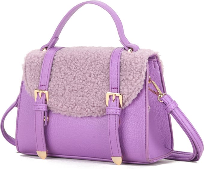 Giuliano kunstlederen handtas Paige - Teddy - Messenger - Mini - Lila - Dames