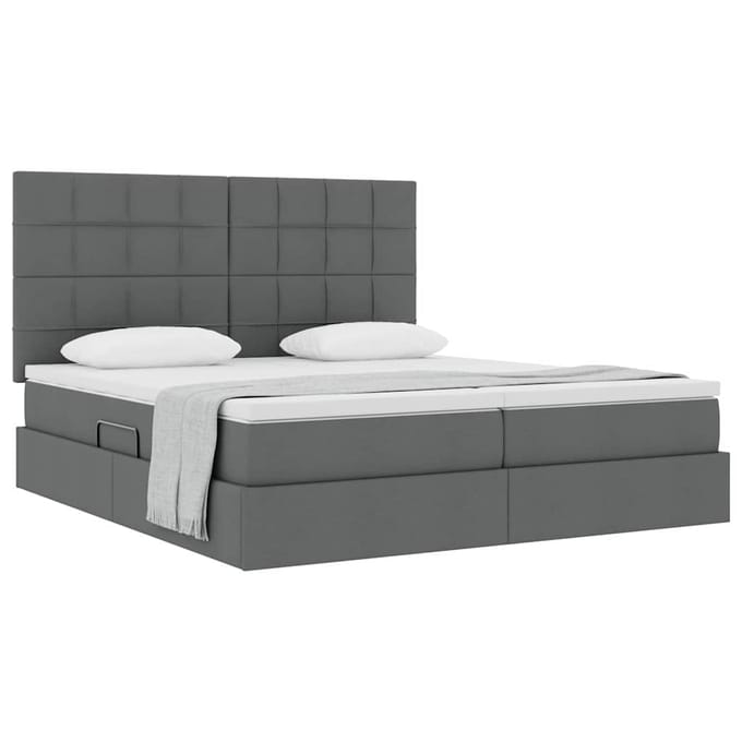 vidaXL - Opbergbed - Donkergrijs - 180 - x - 200 - cm - Stof