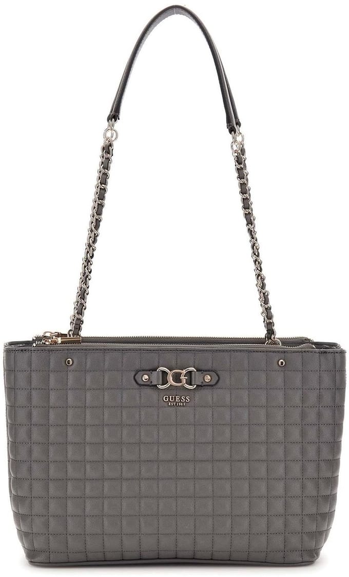GUESS schoudertas Nadira Status Tote Slate grijs