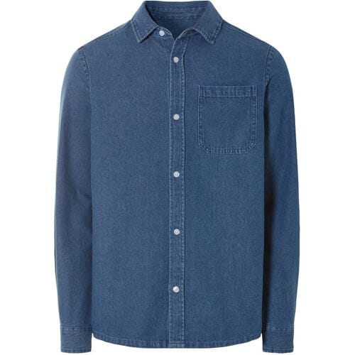 LIVERGY Heren jeans overhemd (Donkerblauw, S (37/38))