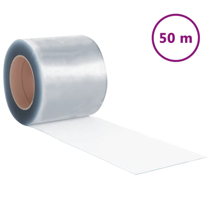 Vidaxl Rideau à Lamelles, Transparent, 200 Mm X 1,6 Mm, 50 M, PVC