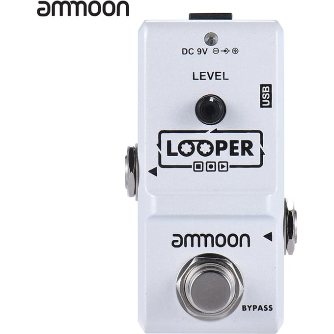 Ammoon AP-09 Nano Series Loop Effectpedaal voor elektrische gitaar Looper True Bypass Onbeperkte overdubs 10 wit