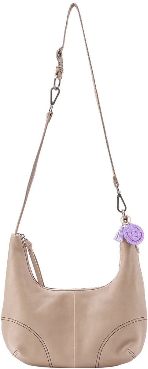 FREDsBRUDER Leren Schoudertas Take A Smile Midi Hobo Bag Chai Latte Taupe