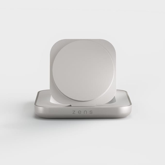 Zens Magnetic Nightstand Charger – Qi2 15 W draadloze lader – MagSafe compatibel – Klok en wekker – Wit