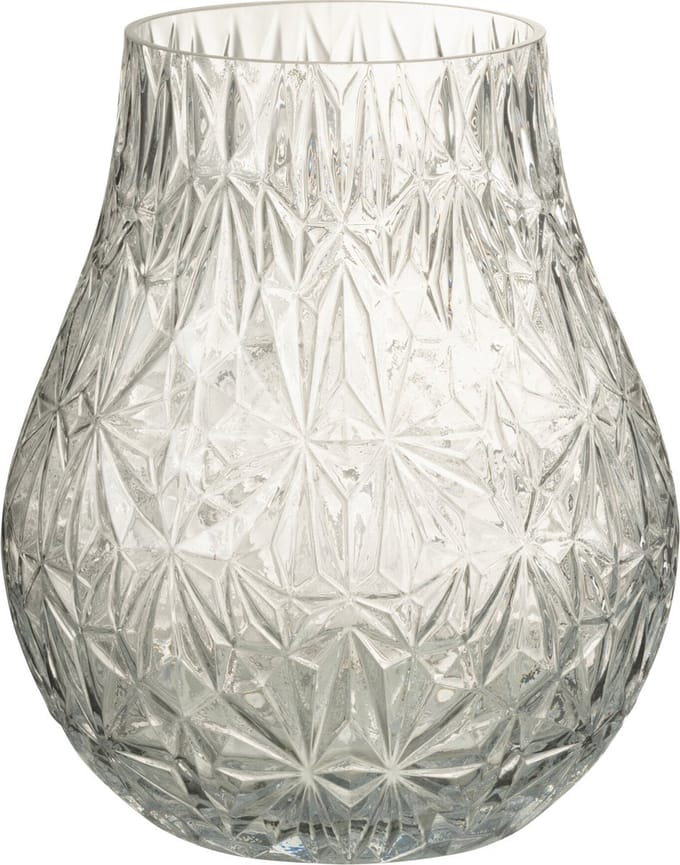 J-Line vaas Nox Geslepen - glas - transparant - small