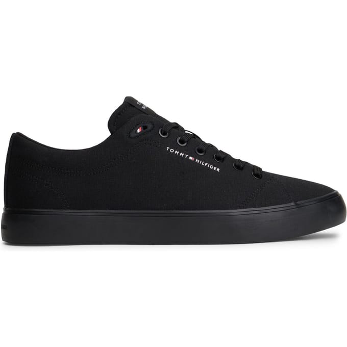 Tommy Hilfiger Logo Canvas Trainers Black Größe: 45 | Trainers Outlet | Herren | Schwarz