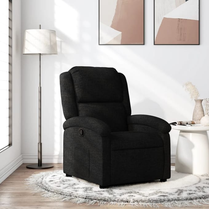 vidaXL - Relaxfauteuil - Zwarte - Stof