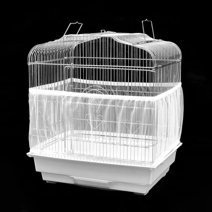 Vogelkooi Accessoire Machinewasbaar Luchtig Mesh Net Stof Hoes Zaadvanger Beschermer (Wit) M gray