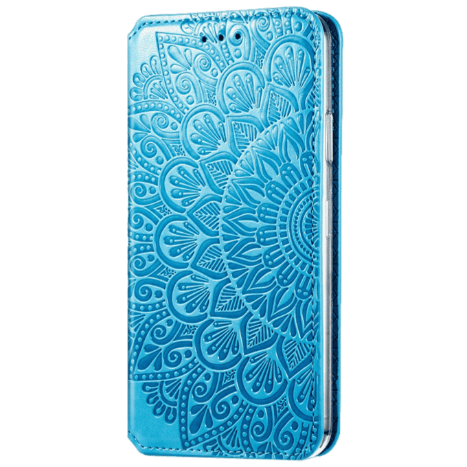 Mocaa iPhone 12 Mini Magnetisch Mandala Portemonnee Hoesje Blauw