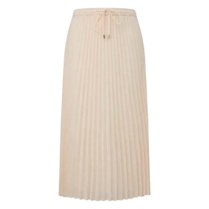 Plissé Midi Rok in Mousseline met Koord Dames COMMA