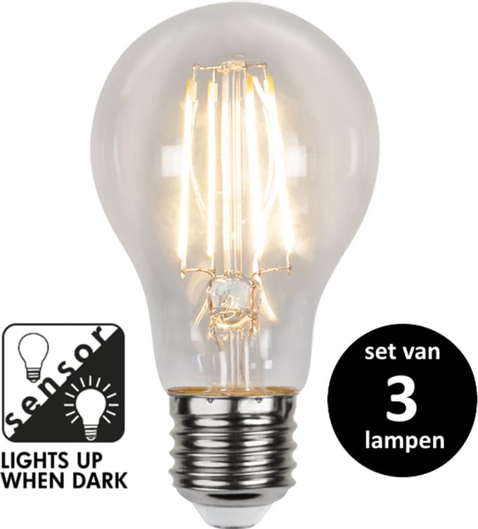 Sensorlamp dag/nacht - Filament 4.2W - set van 3