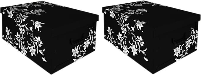 2x Opbergboxen/Opbergdozen zwart 52 x 38 cm - Bewaardozen