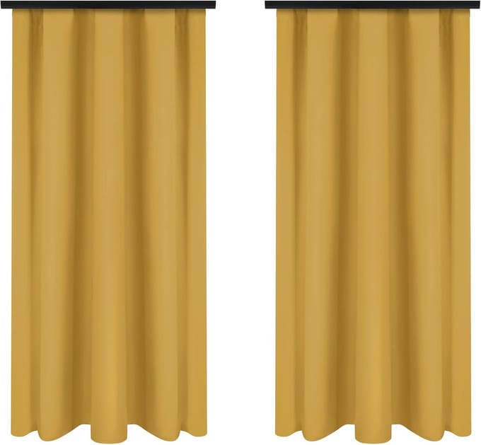 Set van 2 Gele Decoratiegordijnen 140 x 250 cm - Semi-Blackout