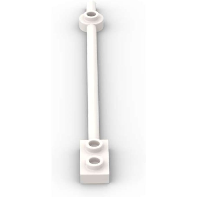 MOC 10 STUKS 99784 Staaf 12L Met 1 x 2 Plaat Einde Holle Studs Bouwstenen Kit 42445 Plaat Bakstenen Deeltje DOE-HET- white