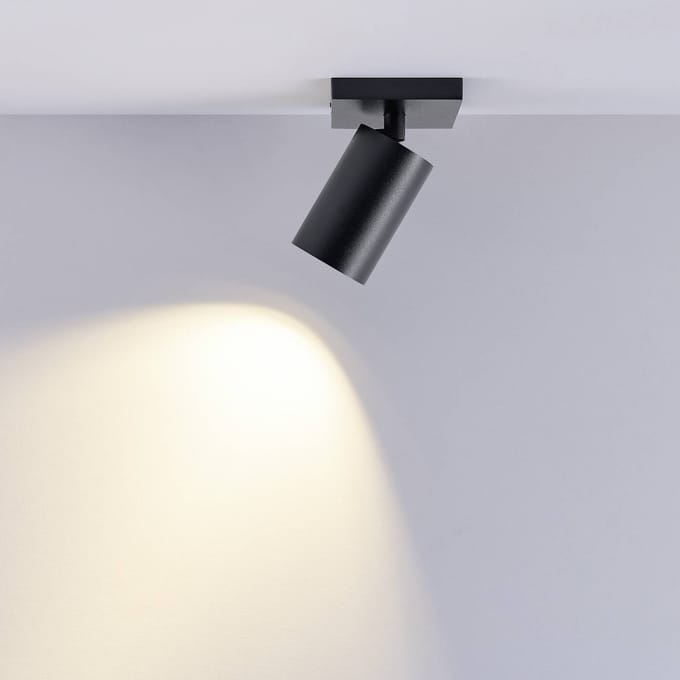 Deko Light 348246 Can Tilt eckig, 1x 7,5 W GU10, Schwarz Plafondopbouwarmatuur GU10 7.5 W Zwart