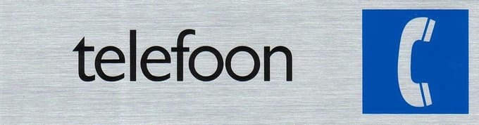 Bord 'telefoon' ALULOOK 165 x 45 mm