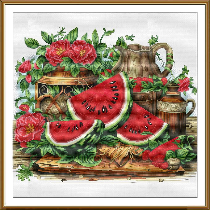 Borduurpakket Nova Sloboda - Watermelon Delight - Watermeloen Vreugde