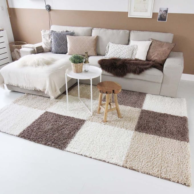 Hoogpolige loper - Trend Cube mokka 80x250