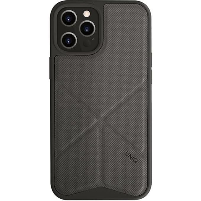UNIQ Transforma - iPhone 12 Pro Max Hoesje - Grijs - Transformeerbare Standaard