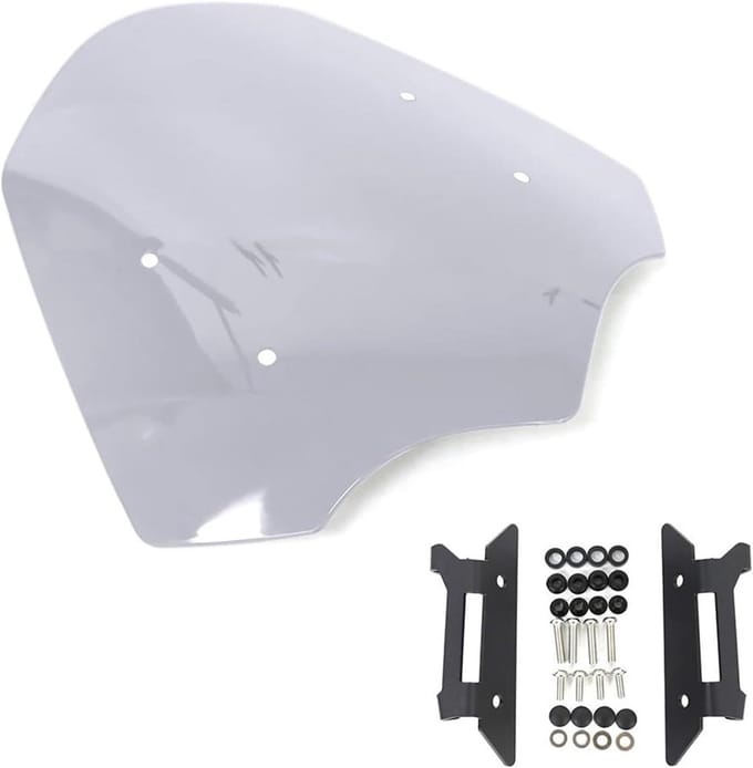 Motorfiets Windscherm - Winddeflector Kuipdeel - Comfortabel Rijden - Vermindert Winddruk - Compact Formaat - Titanium