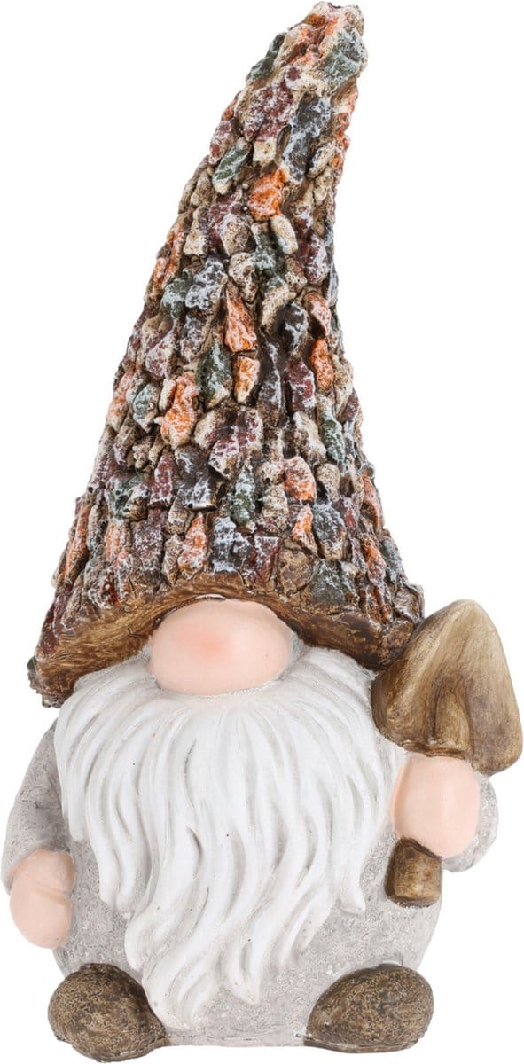 Pro Garden Tuinkabouter beeld Abraham - Polystone - met schep - 30 cm