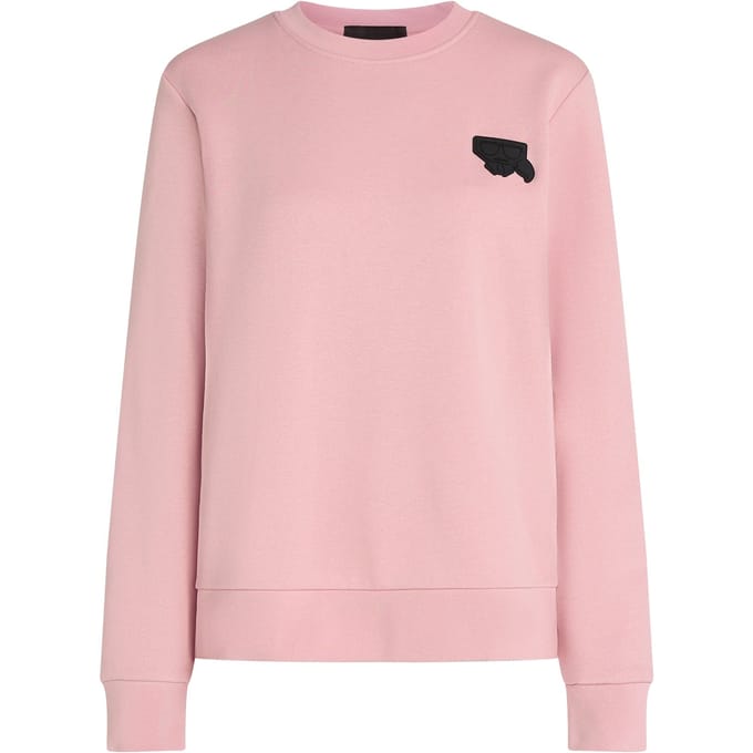 Karl Lagerfeld Kocktail Rubber Patch Sweat Pink Nectar Taglia: M | Maglie a manica lunga Outlet | Donna | Rosa