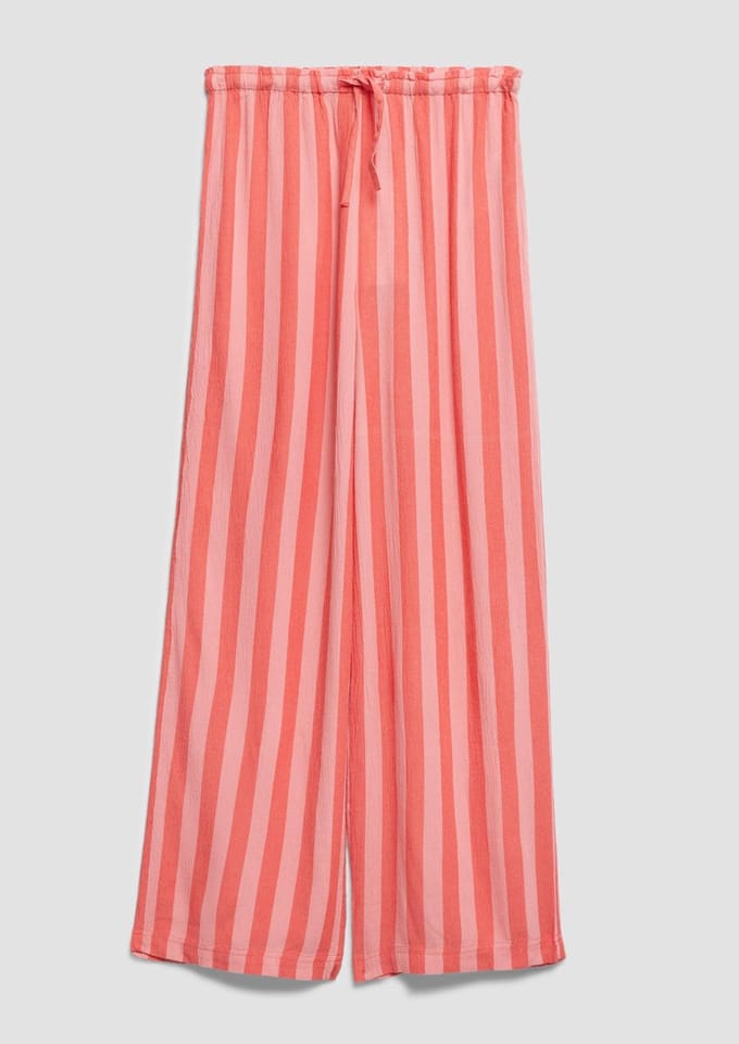 s.Oliver - female - Broek met wijde pijpen van crinkle viscose