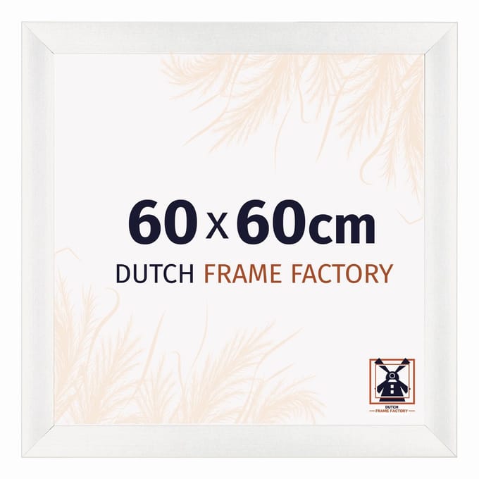 Fotolijst 60x60 cm - MDF - Wit Geveegd - Praag