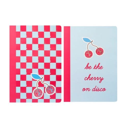 B'log cherry - schrift a5, geruit