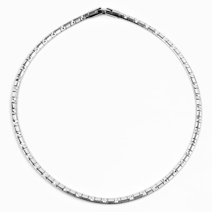 Xuping Choker Ketting Gerhodineerde zilverkleurige