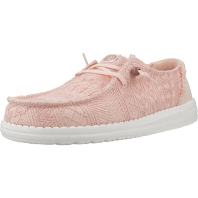 Hey Dude Wendy Crochet Lace - Mokassins - Pale Pink - Systeem Easy-on - Elastsiche Veters