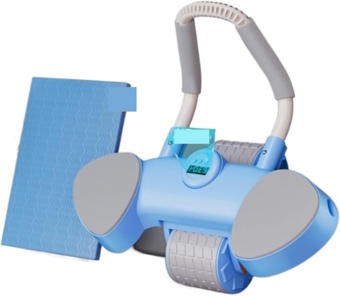 Buikspierroller - Ab wheel Core trainer - Buikspieren trainen - Automatische terugslag - 42x41cm - Blauw