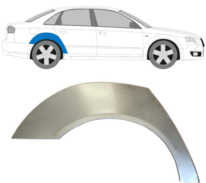 Reparatiepaneel achterspatbord voor Audi A4 B7 2004-2007 / Rechts