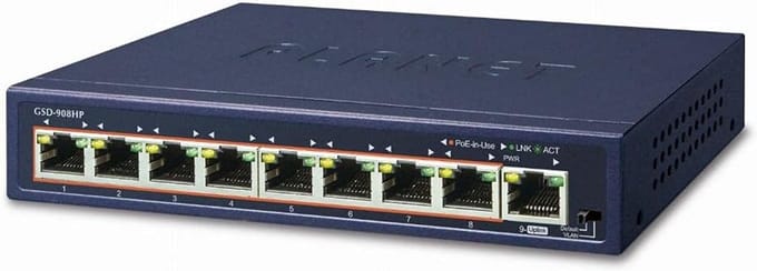 8-Poorts Gigabit PoE+ Netwerk Switch | 10/100/1000Mbps | Desktop Model