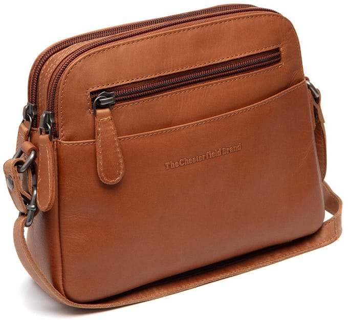 Chesterfield Vionne Waxed Pull Up Schoudertas - Cognac