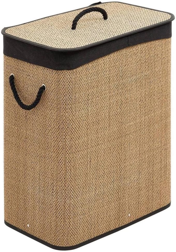 Wasmand Bamboe - Vuilnisbak - Kleding Opbergen - Grote Capaciteit - 60 Liter - Bruin