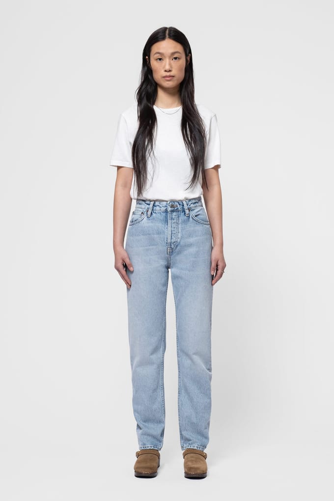 Nudie Jeans Lofty Lo Travelling Light Blue Taglia: W25L32 | Jeans straight fit Outlet | Donna | Blu