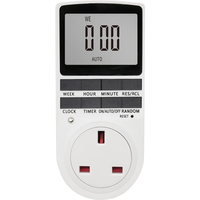Digitale tijdschakelaaraansluiting Digitale elektronische tijdschakelaar LCD-display Plug-in programmeerbare tijd UK Plug
