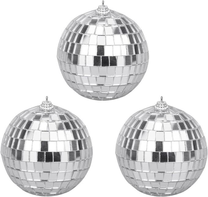 Mini Spiegelbollen Set van 3 Stuks - 8 cm Disco Ball Decoratie voor Kerstboom, Feestverlichting en Bruiloften