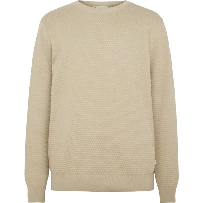 KnowledgeCotton Apparel Trui Bubble Knit Beige - Maat M - Heren - Pullovers
