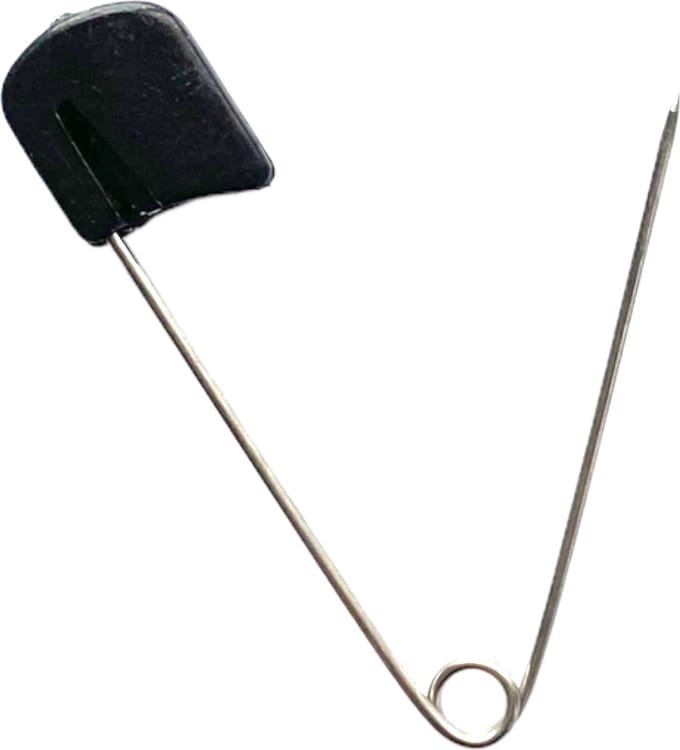 New Age Devi - 4 Veiligheidsspelden Met Beschermkap Zwart - 5,4 cm - Safety Pins