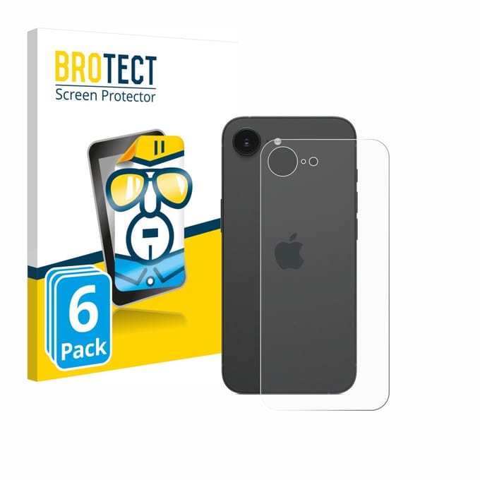 BROTECT - Screenprotector voor Apple iPhone 16e / 17e - Folie Beschermfolie transparant 6 Stuks