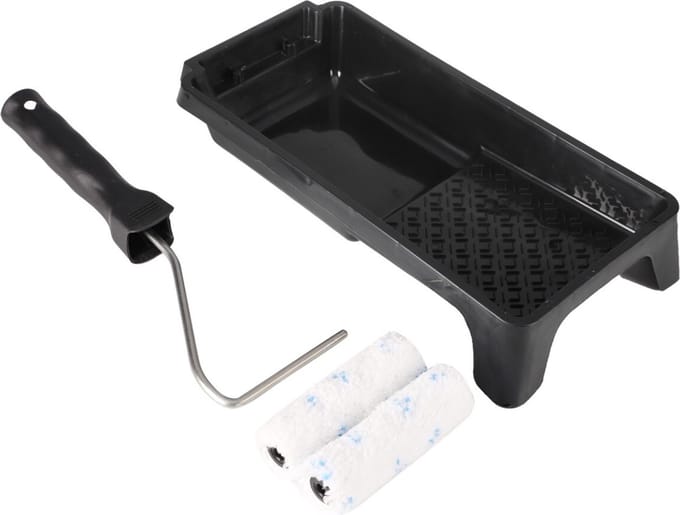 Copenhagen Pro Beitsset Microvezel - 4-delig - 2 Microvezel Rollers (10 cm) - Verfbakje - Beugelroller