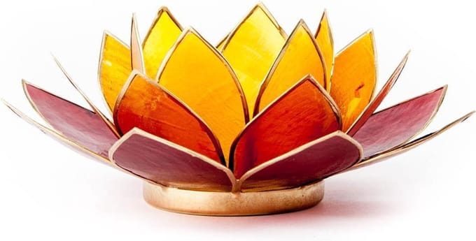 Lotus sfeerlicht 3-kleurig goudrand (Ø 13.5 cm)