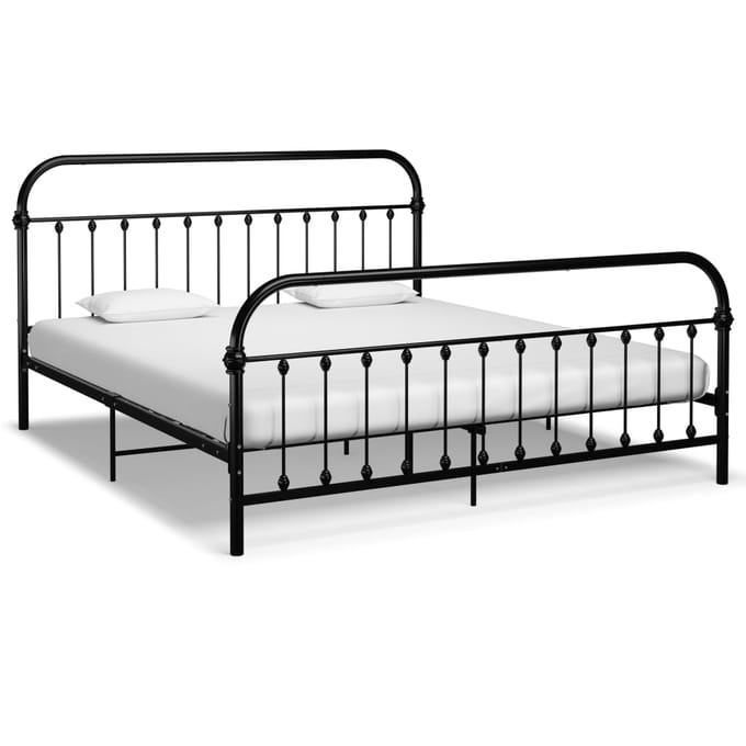 vidaXL - Bedframe - metaal - zwart - 180x200 - cm