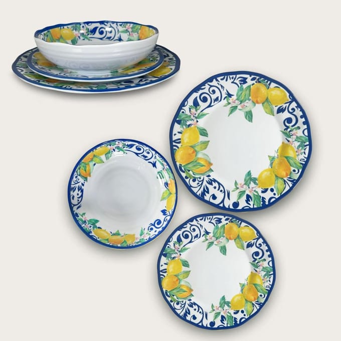 Arca LIMONI Due Set van 2 Melamine Ronde Diner Borden Ø28cm