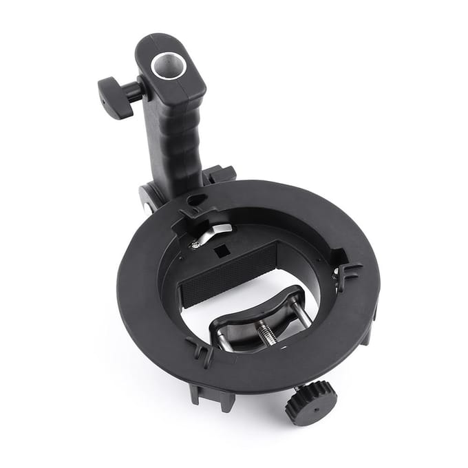 Support de fixation de type S avec poignée pour boîte à lumière Speedlite Flash black